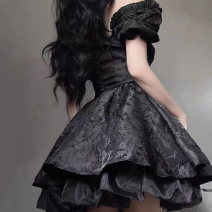 Lolita Black Mini Tutu Dress-Kawaii Dream