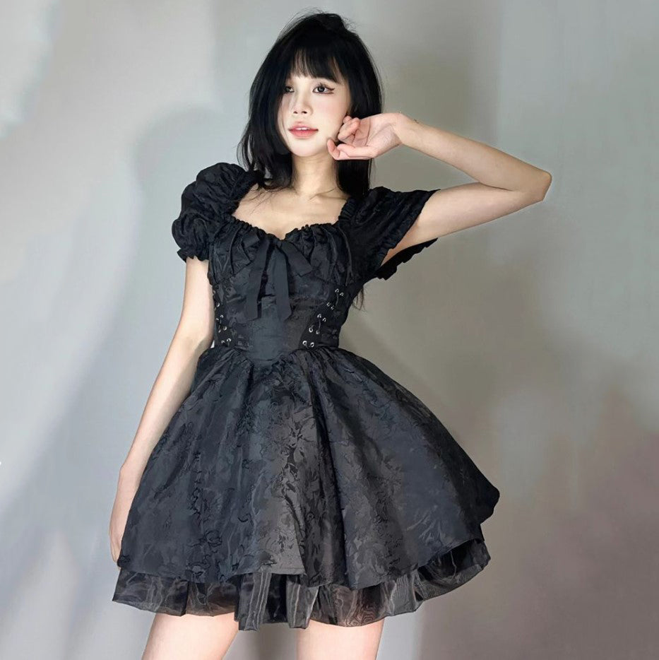 Lolita Black Mini Tutu Dress-Kawaii Dream