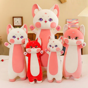 Long Cuddly Sakura Fox Family Plushie-Kawaii Dream