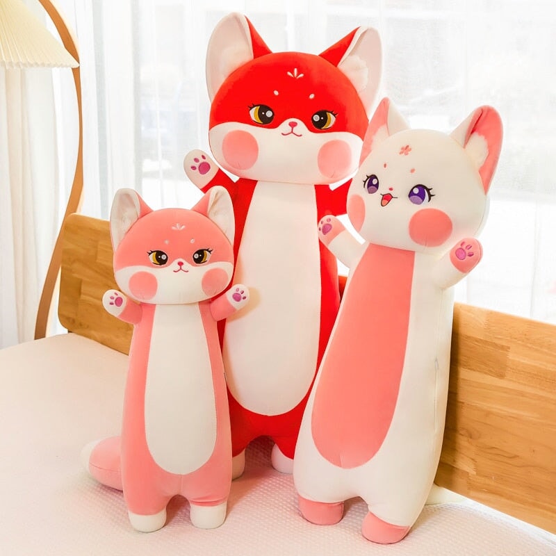 Long Cuddly Sakura Fox Family Plushie-Kawaii Dream