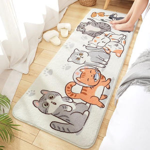 Long Fluffy Kawaii Kitty Cat Bedroom Rugs-Kawaii Dream