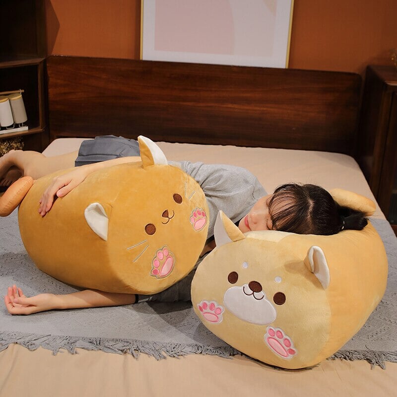 Long Kawaii Shiba Inu Cat Pillow Plush-Kawaii Dream