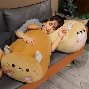 Long Kawaii Shiba Inu Cat Pillow Plush-Kawaii Dream