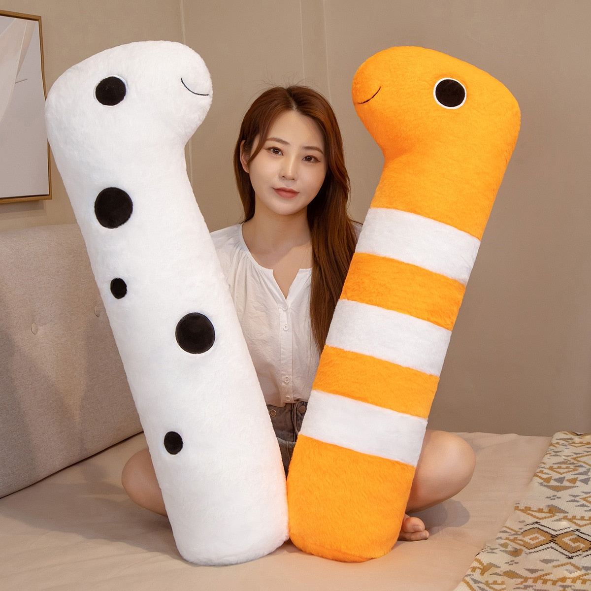 Long Ocean White Orange Eel Plushies-Kawaii Dream
