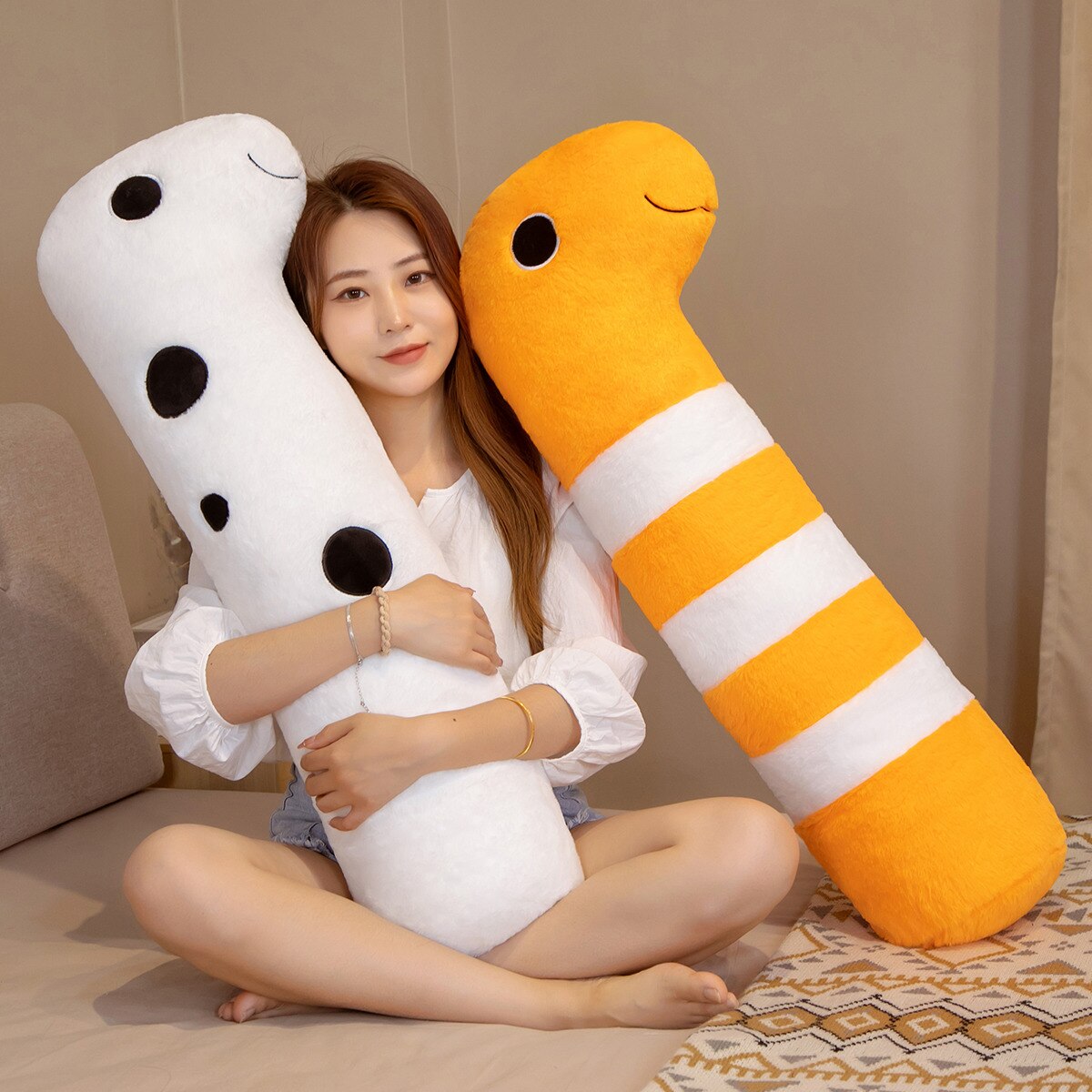 Long Ocean White Orange Eel Plushies-Kawaii Dream