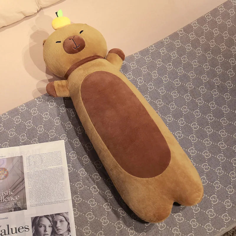 Long Snuggly Capybara with Orange Plushies-Kawaii Dream