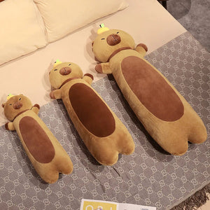 Long Snuggly Capybara with Orange Plushies-Kawaii Dream