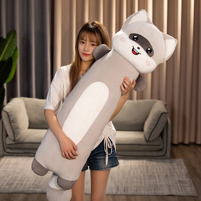 Long Snuggly Cat and Raccoon Plushies-Kawaii Dream