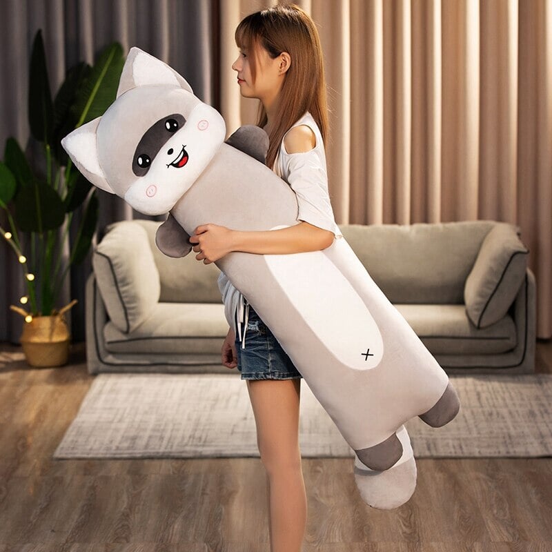 Long Snuggly Cat and Raccoon Plushies-Kawaii Dream