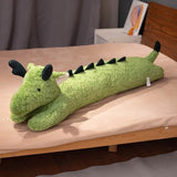 Long Snuggly Green White Dragon Plushies-Kawaii Dream