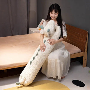 Long Snuggly Green White Dragon Plushies-Kawaii Dream