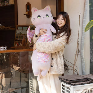 Long Snuggly Luna & Solis Sakura Cat Plushies-Kawaii Dream