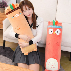 Long Snuggly Native Pig Bear Raccoon Owl Plushie Collection-Kawaii Dream