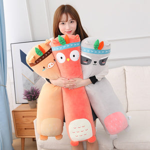 Long Snuggly Native Pig Bear Raccoon Owl Plushie Collection-Kawaii Dream