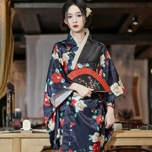 Long Traditional Japanese-themed Beautiful Floral Women's Kimono-Kawaii Dream