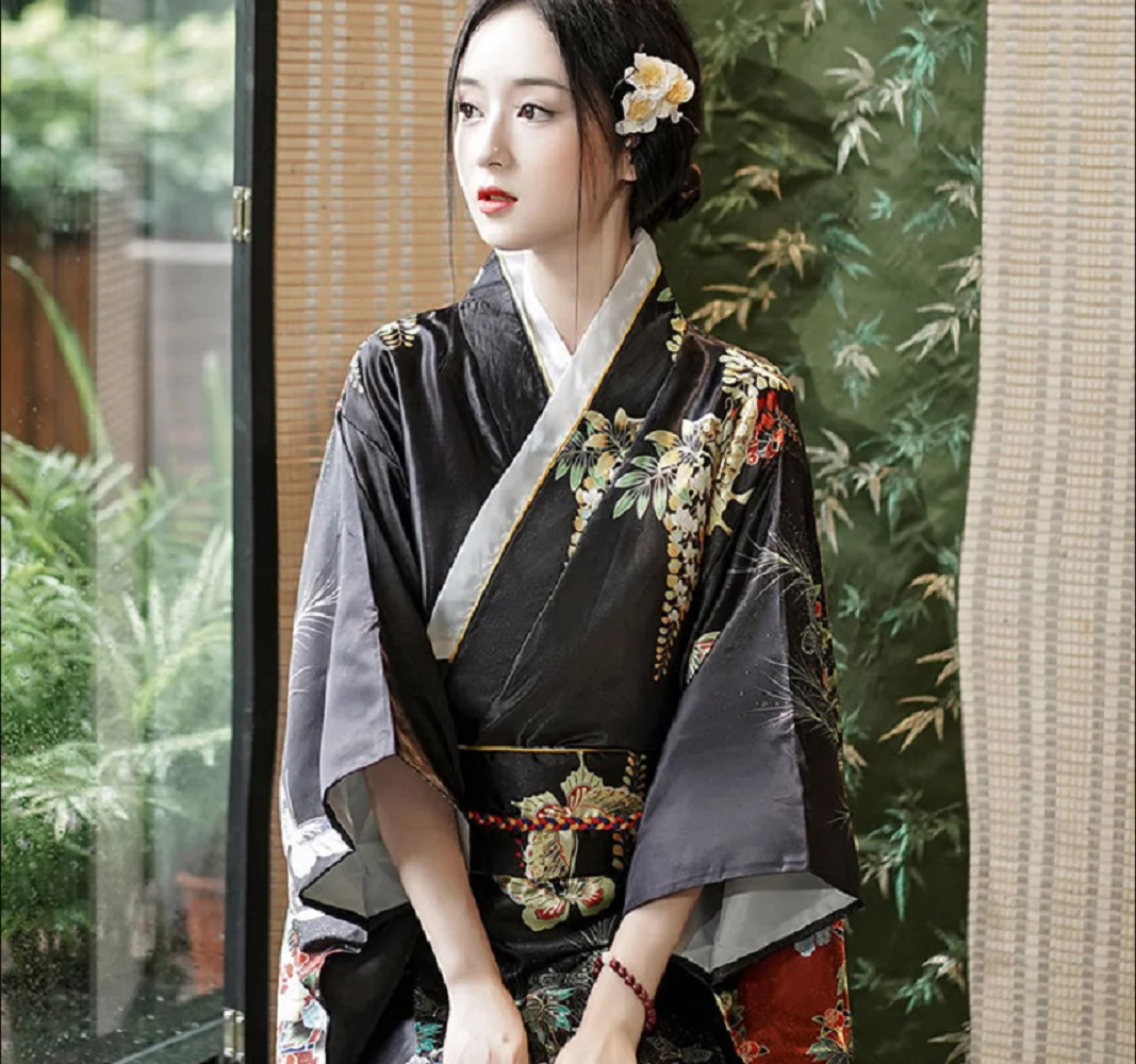 Long Traditional Japanese-themed Beautiful Floral Women's Kimono-Kawaii Dream