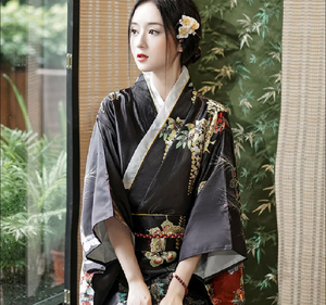 Long Traditional Japanese-themed Beautiful Floral Women's Kimono-Kawaii Dream
