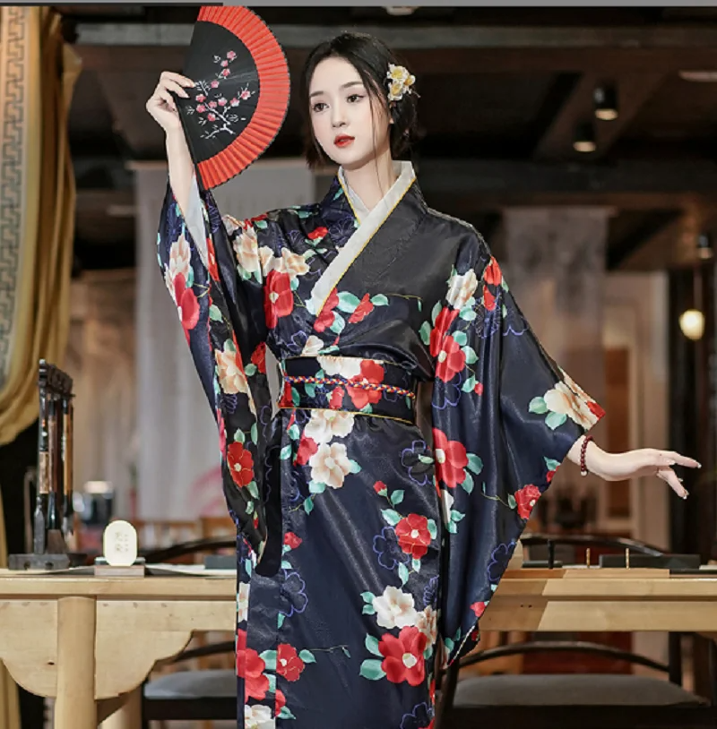 Long Traditional Japanese-themed Beautiful Floral Women's Kimono-Kawaii Dream