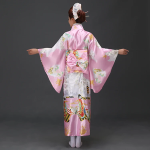 Long Traditional Japanese-themed Cloudy Women's Kimono-Kawaii Dream