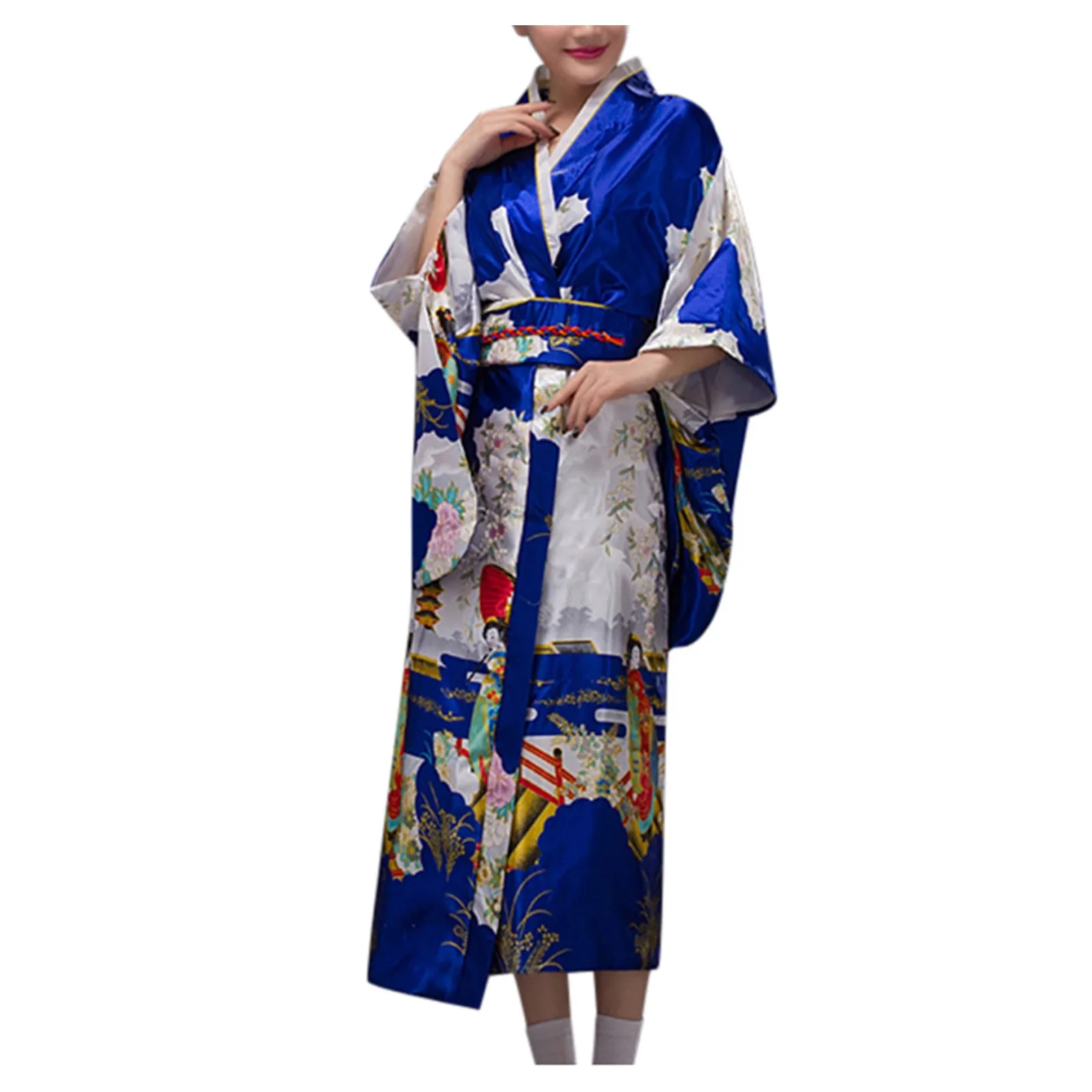 Long Traditional Japanese-themed Cloudy Women's Kimono-Kawaii Dream