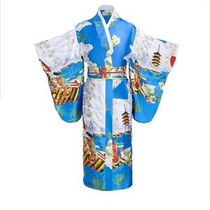 Long Traditional Japanese-themed Cloudy Women's Kimono-Kawaii Dream