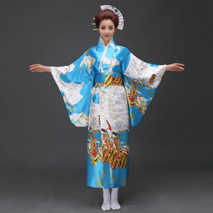 Long Traditional Japanese-themed Cloudy Women's Kimono-Kawaii Dream