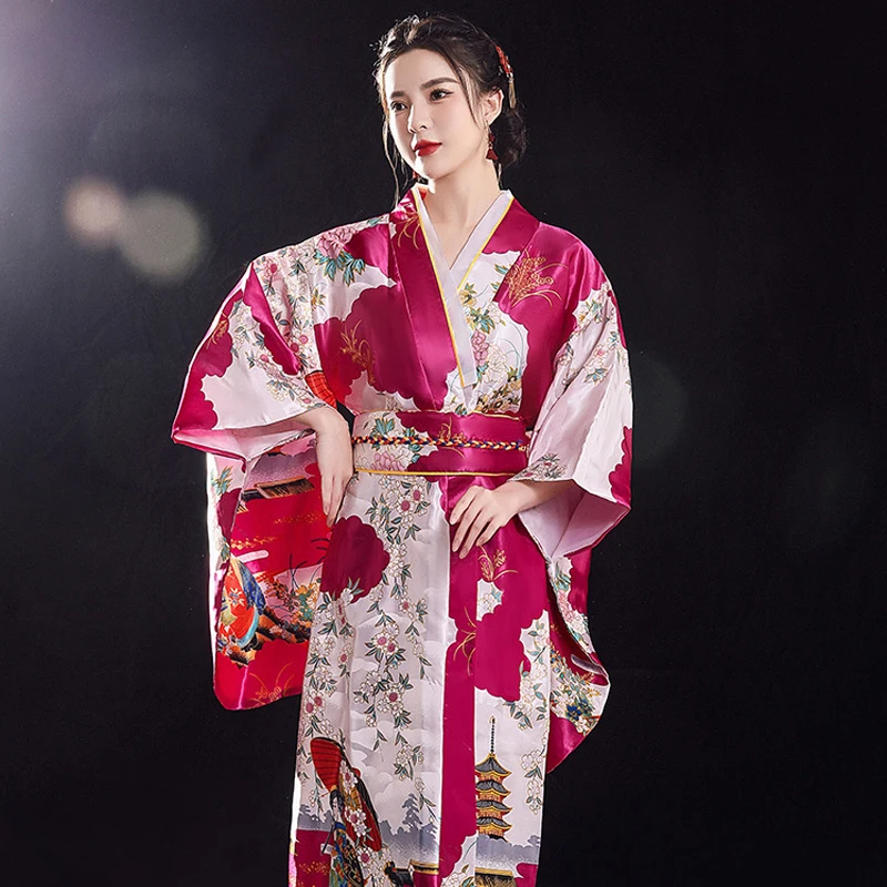Long Traditional Japanese-themed Floral Women's Kimono-Kawaii Dream