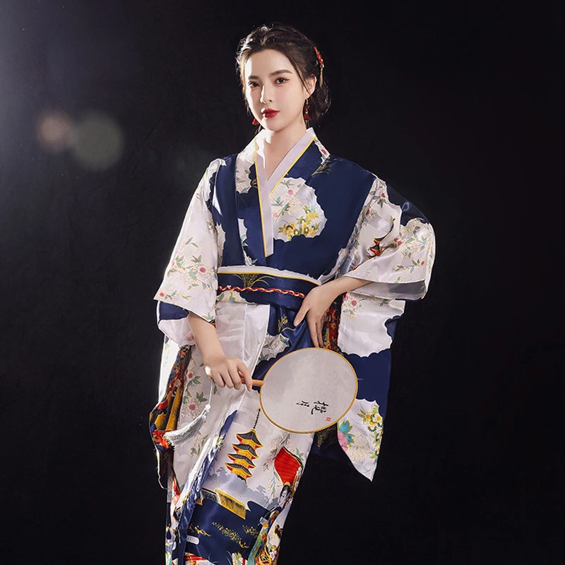 Long Traditional Japanese-themed Floral Women's Kimono-Kawaii Dream
