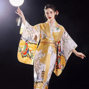 Long Traditional Japanese-themed Floral Women's Kimono-Kawaii Dream