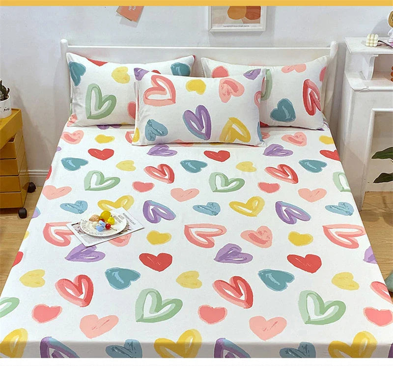Love Heart Bedsheet & Pillowcases-Kawaii Dream