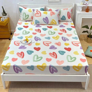 Love Heart Bedsheet & Pillowcases-Kawaii Dream