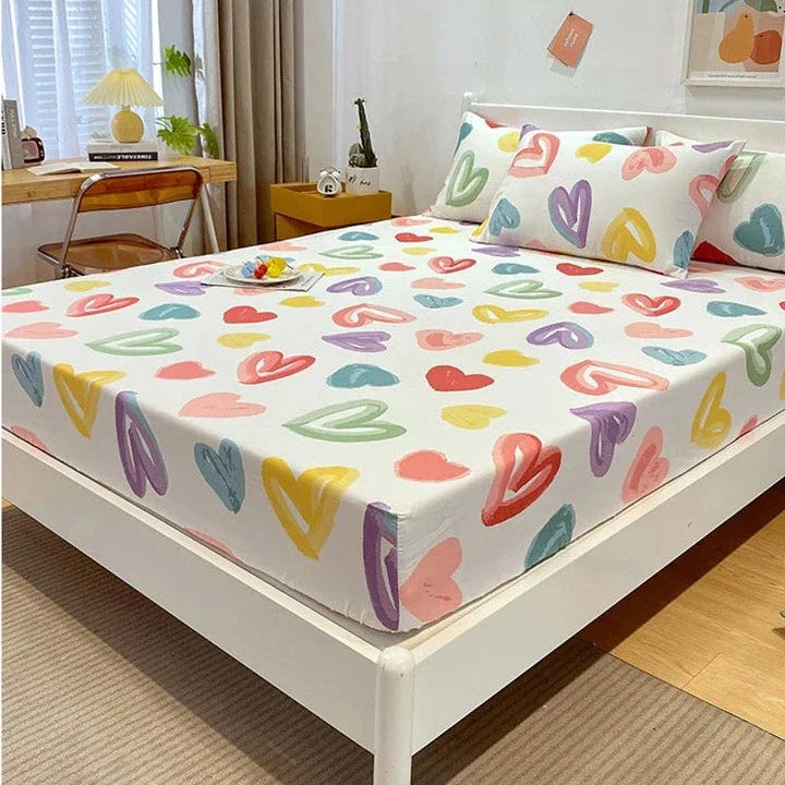 Love Heart Bedsheet & Pillowcases-Kawaii Dream