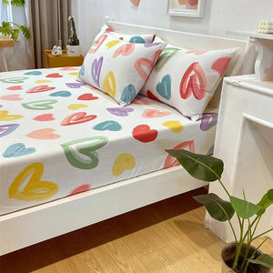 Love Heart Bedsheet & Pillowcases-Kawaii Dream