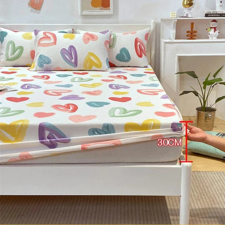 Love Heart Bedsheet & Pillowcases-Kawaii Dream