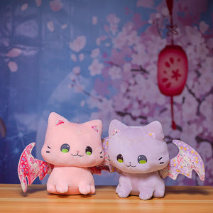 Luna & Solis the Kawaii Sakura Cats with Wings Plushies-Kawaii Dream