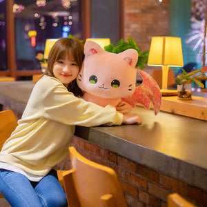 Luna & Solis the Kawaii Sakura Cats with Wings Plushies-Kawaii Dream