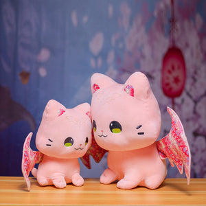 Luna & Solis the Kawaii Sakura Cats with Wings Plushies-Kawaii Dream