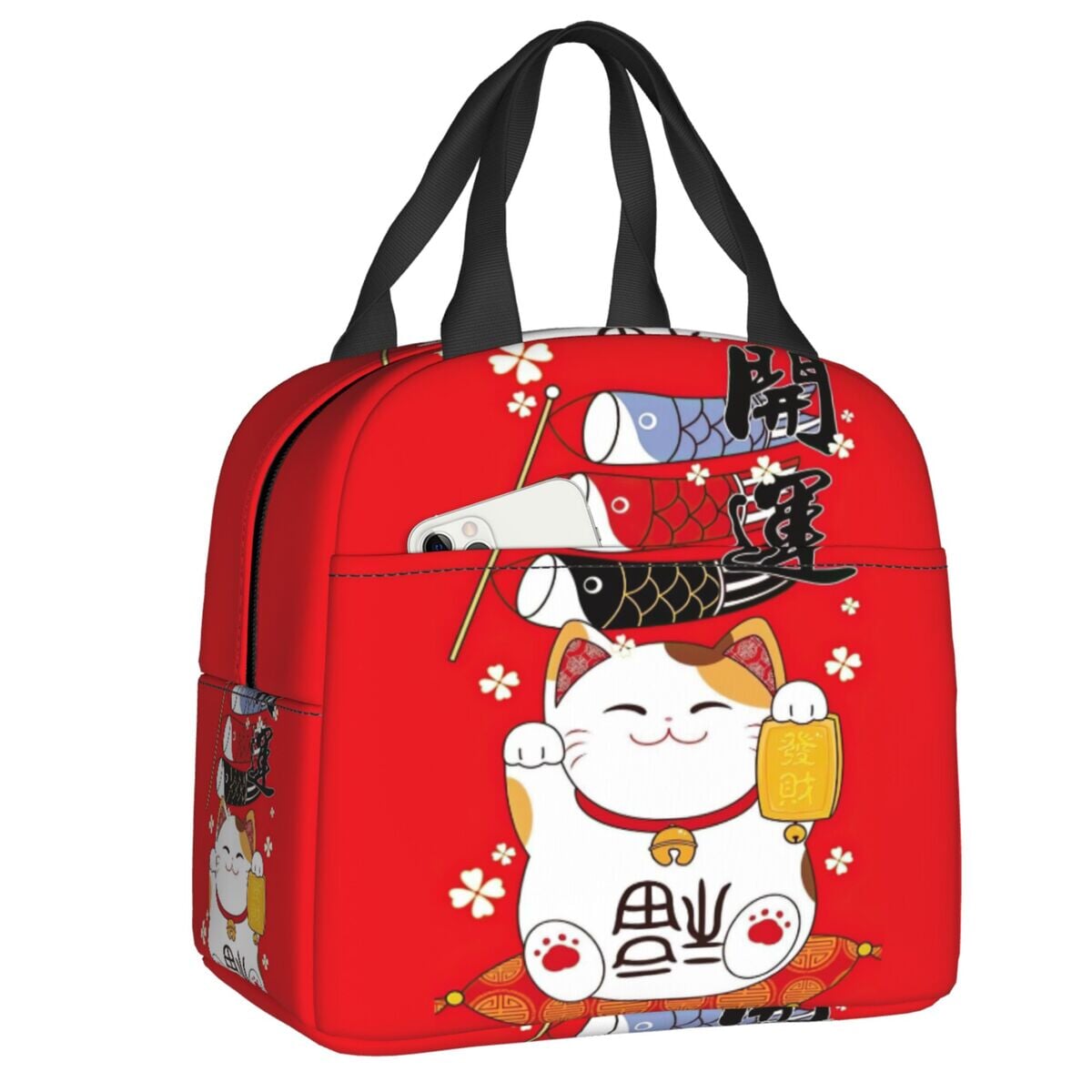 Maneki Neko Lucky Cat Insulated Lunch Bag-Kawaii Dream