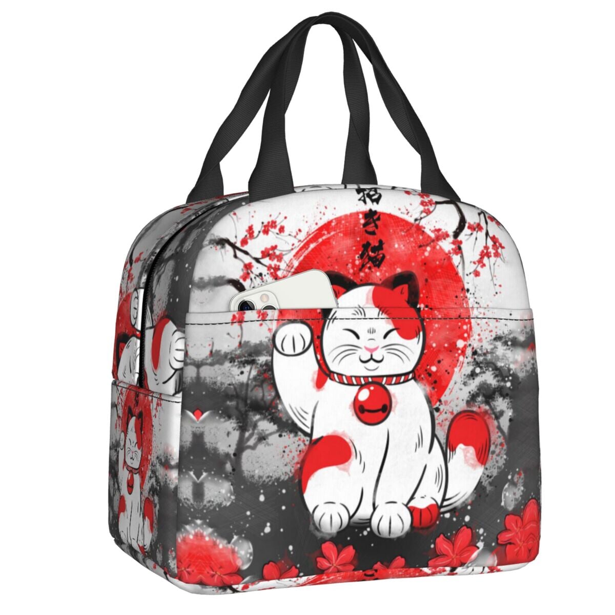 Maneki Neko Lucky Cat Insulated Lunch Bag-Kawaii Dream