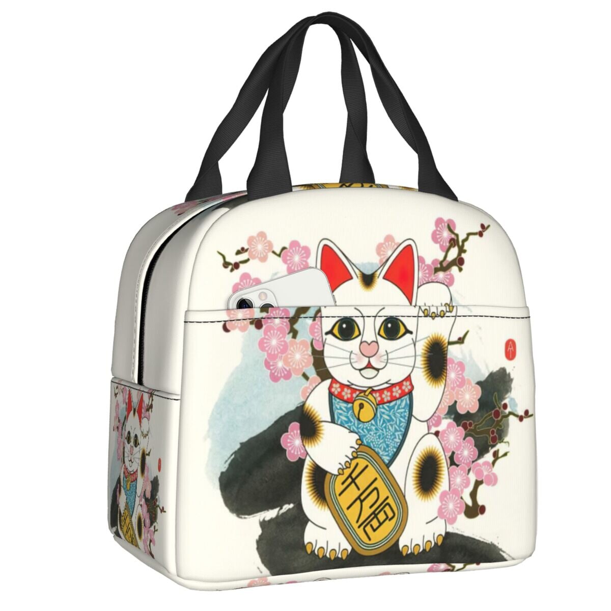 Maneki Neko Lucky Cat Insulated Lunch Bag-Kawaii Dream
