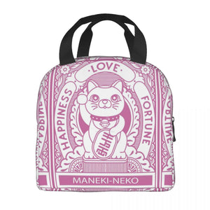 Maneki Neko Lucky Cat Insulated Lunch Bag-Kawaii Dream