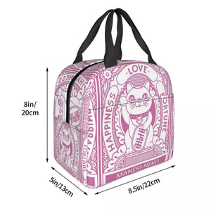 Maneki Neko Lucky Cat Insulated Lunch Bag-Kawaii Dream