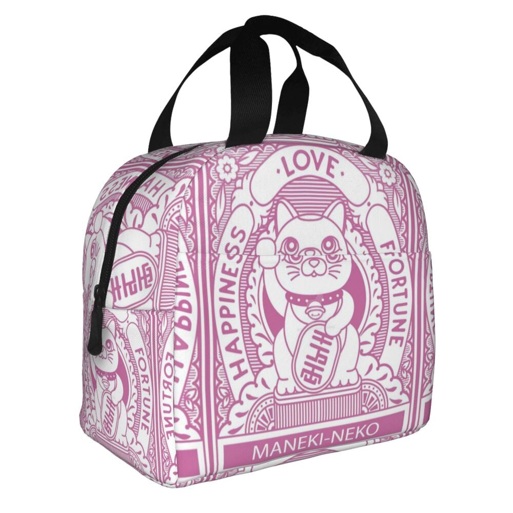 Maneki Neko Lucky Cat Insulated Lunch Bag-Kawaii Dream
