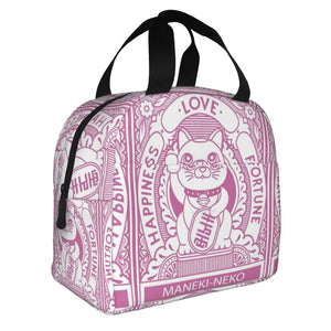 Maneki Neko Lucky Cat Insulated Lunch Bag-Kawaii Dream