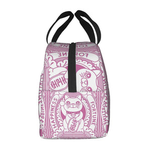 Maneki Neko Lucky Cat Insulated Lunch Bag-Kawaii Dream