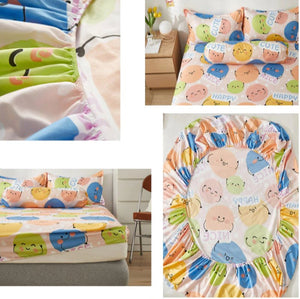 Millions of Happy Emojis Fitted Bedsheet-Kawaii Dream