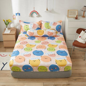 Millions of Happy Emojis Fitted Bedsheet-Kawaii Dream