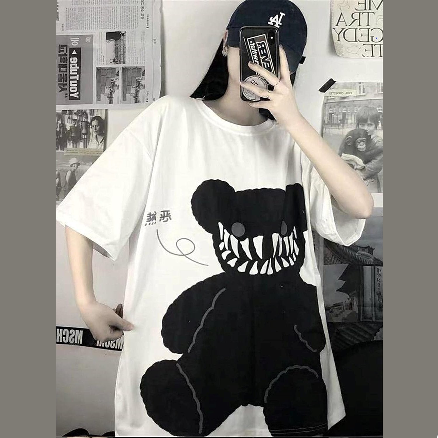Mine Dark Smiling Teddy Tee - Limited Stock-Kawaii Dream