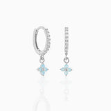 Mini Dangling Blue Flower Gold-Plated Earrings-Kawaii Dream