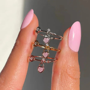 Mini Love Heart Adjustable Ring-Kawaii Dream